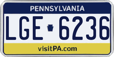 PA license plate LGE6236