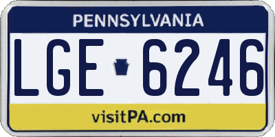 PA license plate LGE6246