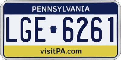 PA license plate LGE6261