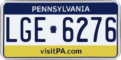 PA license plate LGE6276