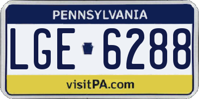 PA license plate LGE6288