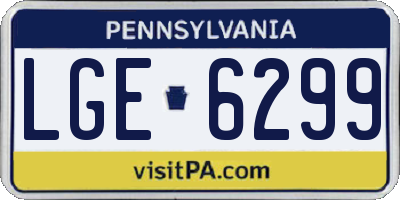 PA license plate LGE6299