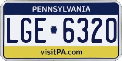 PA license plate LGE6320