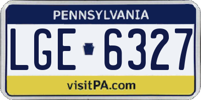 PA license plate LGE6327