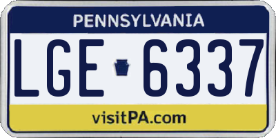PA license plate LGE6337