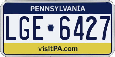 PA license plate LGE6427
