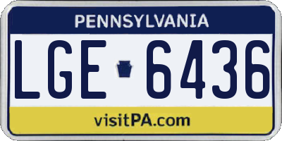 PA license plate LGE6436