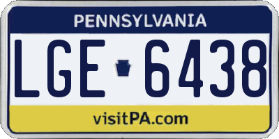 PA license plate LGE6438