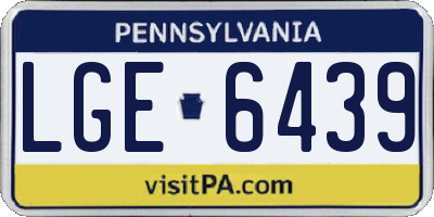 PA license plate LGE6439