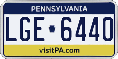 PA license plate LGE6440