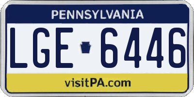 PA license plate LGE6446
