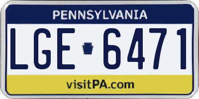 PA license plate LGE6471
