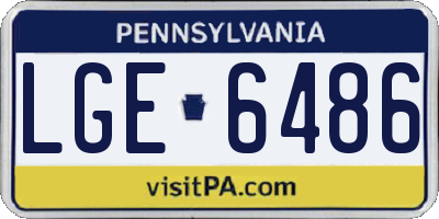 PA license plate LGE6486