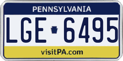 PA license plate LGE6495