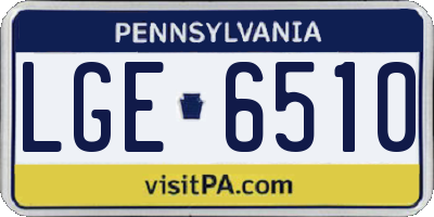 PA license plate LGE6510