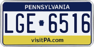 PA license plate LGE6516