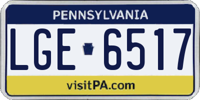 PA license plate LGE6517