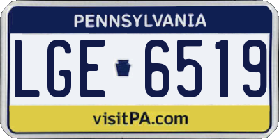 PA license plate LGE6519