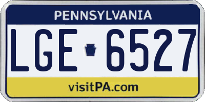 PA license plate LGE6527