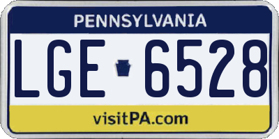 PA license plate LGE6528