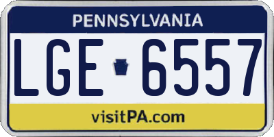 PA license plate LGE6557
