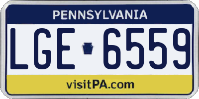 PA license plate LGE6559