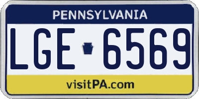 PA license plate LGE6569