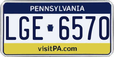 PA license plate LGE6570
