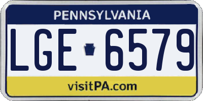 PA license plate LGE6579