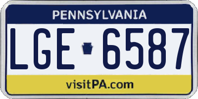PA license plate LGE6587