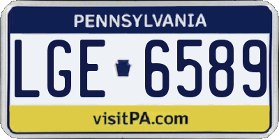 PA license plate LGE6589