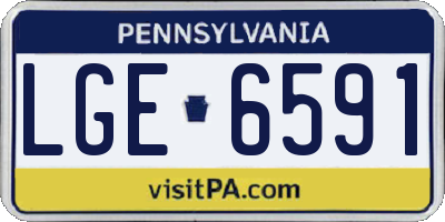 PA license plate LGE6591