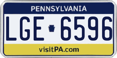 PA license plate LGE6596