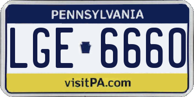 PA license plate LGE6660