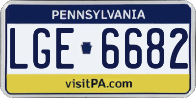 PA license plate LGE6682
