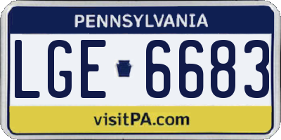 PA license plate LGE6683