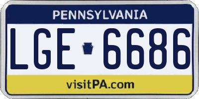 PA license plate LGE6686