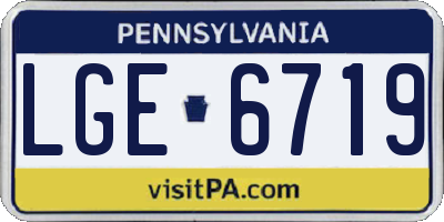 PA license plate LGE6719