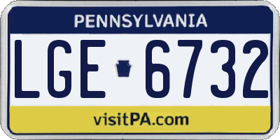 PA license plate LGE6732