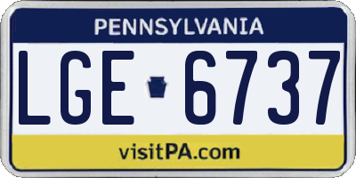 PA license plate LGE6737