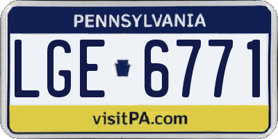 PA license plate LGE6771