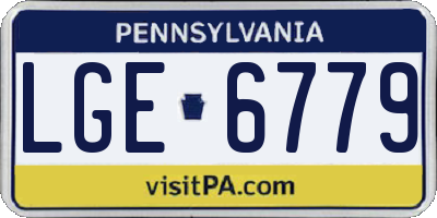 PA license plate LGE6779