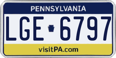 PA license plate LGE6797