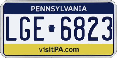 PA license plate LGE6823