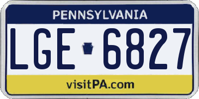 PA license plate LGE6827