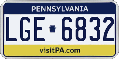 PA license plate LGE6832