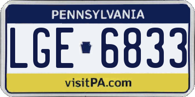 PA license plate LGE6833