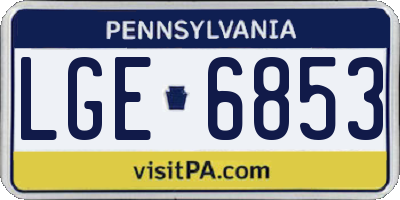 PA license plate LGE6853