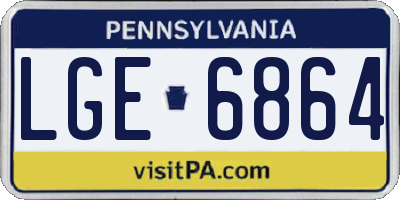 PA license plate LGE6864