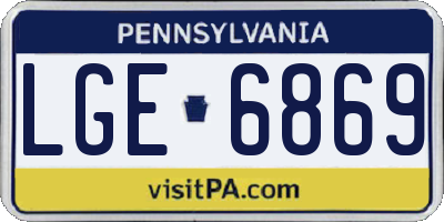 PA license plate LGE6869